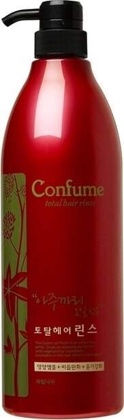 Питательный кондиционер для волос, придающий блеск и упругость Total Hair Rinse Confume, 950 мл