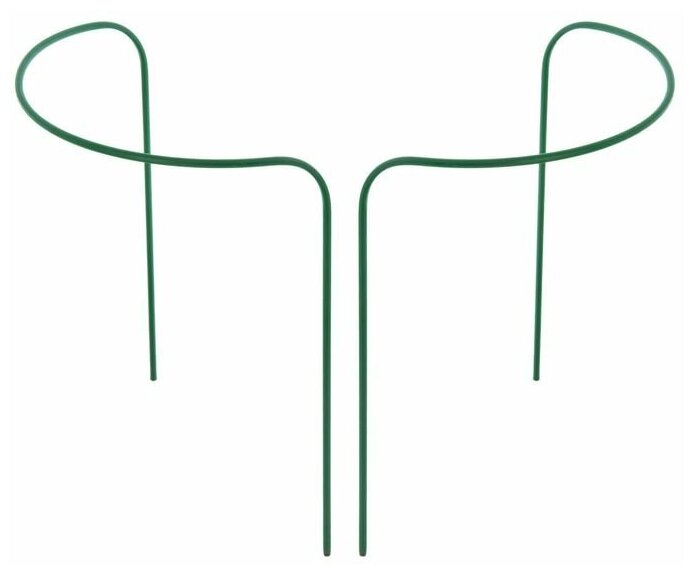 Кустодержатель, d = 40 см, h = 60 см, ножка d = 1 см, металл, набор 2 шт, зелёный