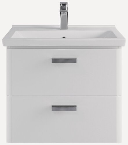 Изображение товара Тумба подвесная SanStar Gretta 60 с раковиной Фест 60 (комплект) для ванной комнаты, белая