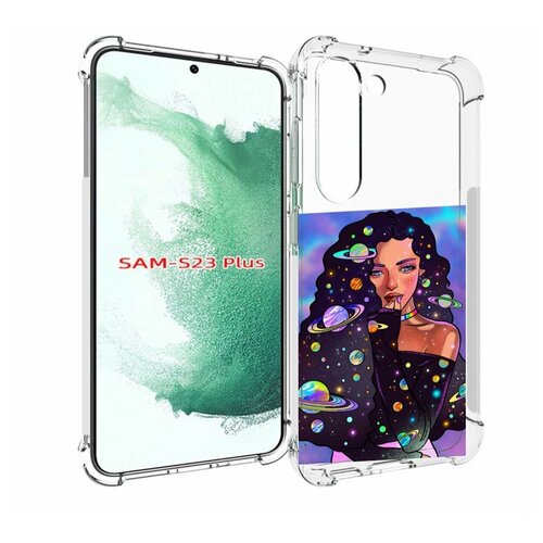 Чехол MyPads девушка-с-планетами-в-волосах женский для Samsung Galaxy S23 Plus + задняя-панель-накладка-бампер
