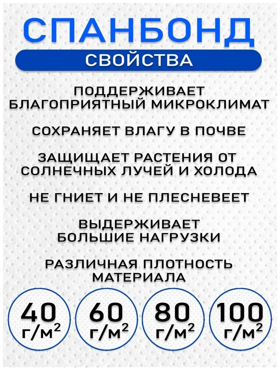 Спанбонд белый 40/ Укрывной материал 40/ Геотекстиль/ Агроткань 40/ Агроволокно VENAM - фотография № 5