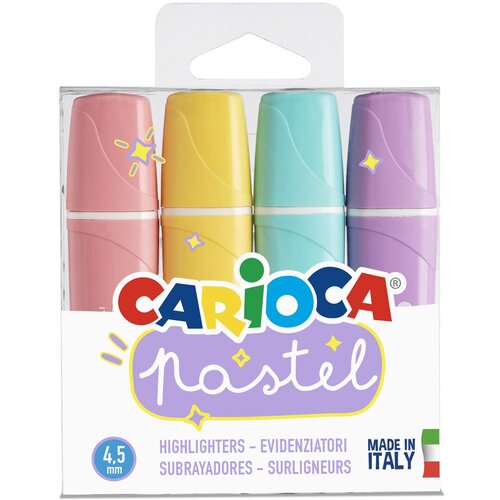 Набор текстовыделителей 4 цвета Carioca Pastel 2 мм 4 шт. перо круглое 43167