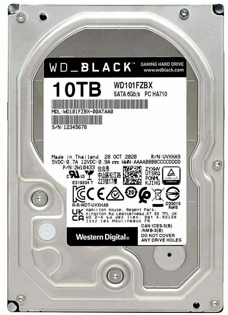 Жесткий диск WD Black WD101FZBX 10ТБ 3,5 7200RPM 256MB (SATA III)