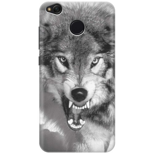 фото Gosso ультратонкий силиконовый чехол-накладка для xiaomi redmi 4x с принтом "волчий оскал"