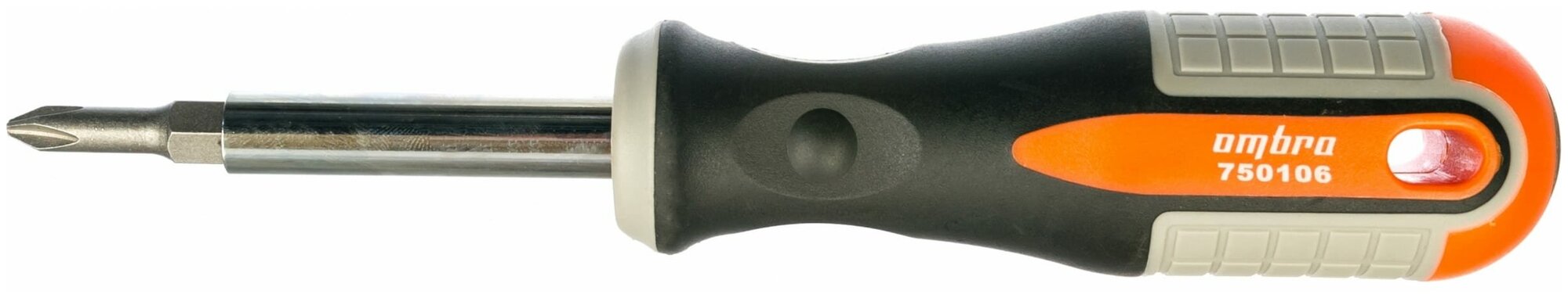 Отвертка стержневая 6 в 1 Ombra ROUND GRIP 1/4",5/16"DR, SL5,6, PH1,2 750106 {55209}