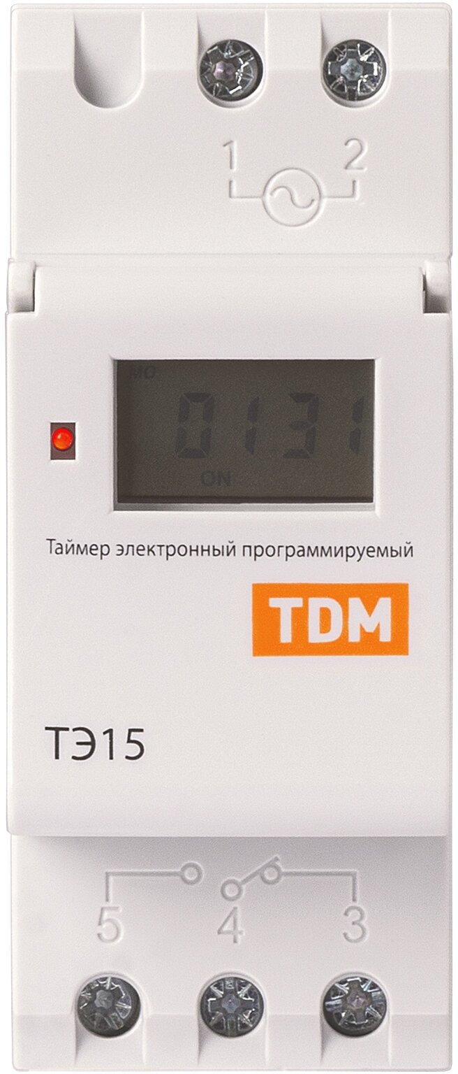 Таймер электронный на DIN-рейку ТЭ15-1мин/7дн-16on/off-16А-DIN TDM