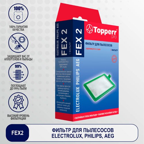 Topperr Фильтр FEX 2, разноцветный, 1 шт. набор пылесборников philips fc 8022 04