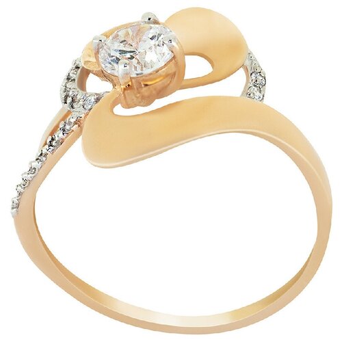 Кольцо ПРИЗМА, красное золото, 585 проба, размер 17.5, золотой, красный