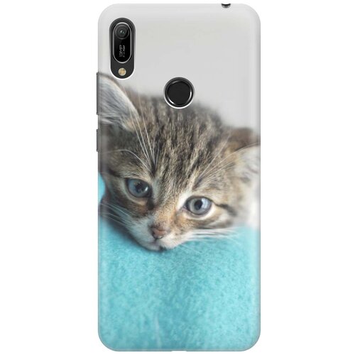 фото Cиликоновый чехол на huawei y6 pro 2019 / хуавей у6 про 2019 с принтом "котенок на пледе" gosso