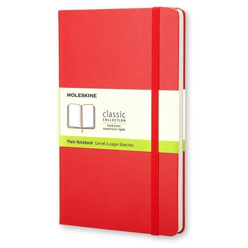 Записная книжка Moleskine Classic (нелинованный) в твердой обложке, Large (13х21см), красный записная книжка moleskine classic в точку large 13х21см алый красный