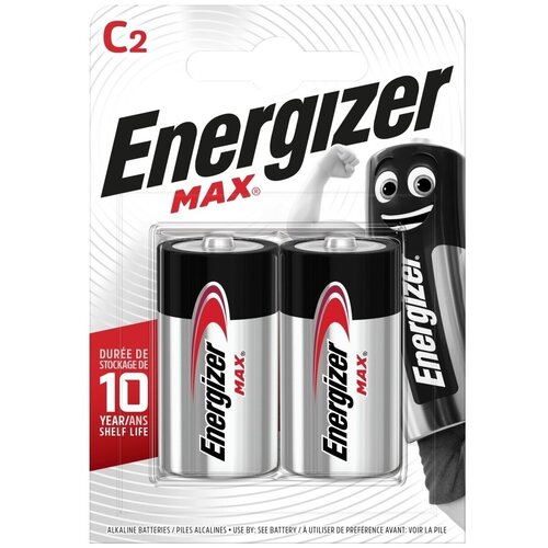 Батарейки Energizer MAX E93/C 1.5V - 2 шт. E302306700 батарейки щелочные energizer max c 2шт