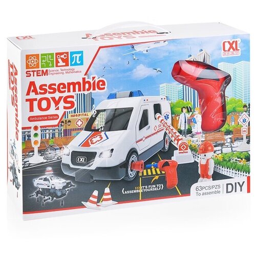 Конструктор Can Xin Long Toys Assemble Toys CXL200-57B Скорая помощь, 63 дет.