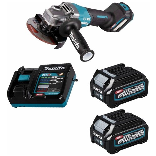 Шлифмашина угловая аккумуляторная 40В XGT 125мм Li-Ion 2x2Ач Makita GA029GA201 5754000₽