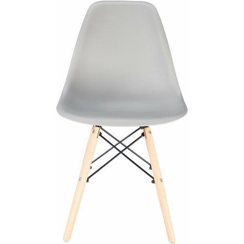 Стул для кухни гостиной столовой EAMES DSW, пластик, пепельный, 1 шт