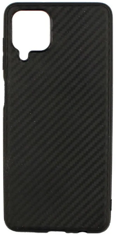 Силиконовый чехол с текстурой карбон черный для Samsung Galaxy A12 / M12 / A125 / самсунг галакси а12 / самсунг галакси м12