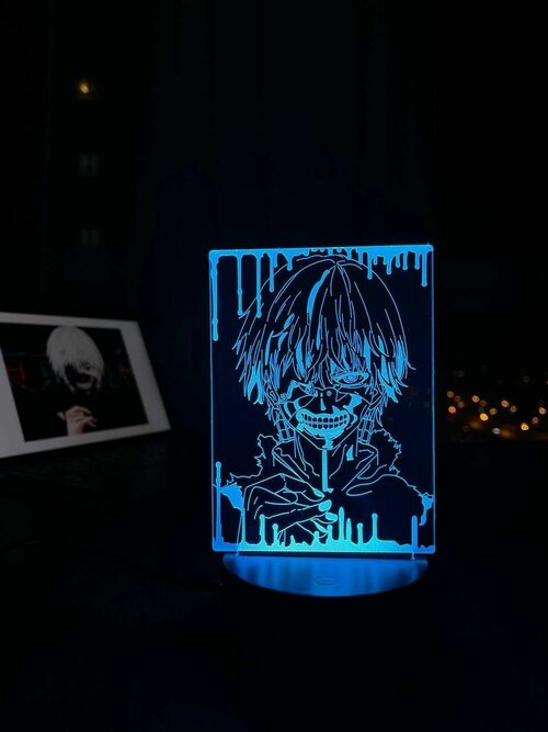 3D Светильник-ночник Канаки Аниме Токийский Гуль, ночник для мальчиков и девочек