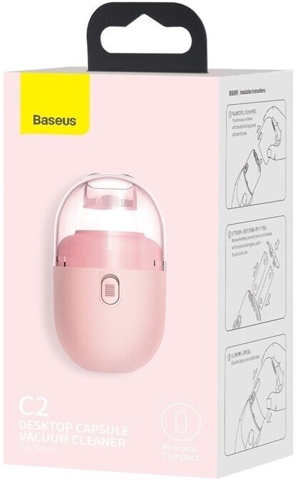 Пылесос автомобильный Baseus C2 Desktop Capsule Vacuum Cleaner (CRXCQC2-04) Pink - фото №12