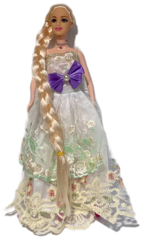 Кукла для девочки в платье с длинной косой в пакете / Вечернее платье / Джессика