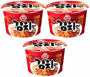 Ottogi Лапша быстрого приготовления со вкусом кимчи Kimchi Ramen 3 шт, 105 г