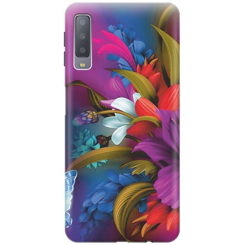 фото Gosso ультратонкий силиконовый чехол-накладка для samsung galaxy a7 (2018) с принтом "фантастические цветы"