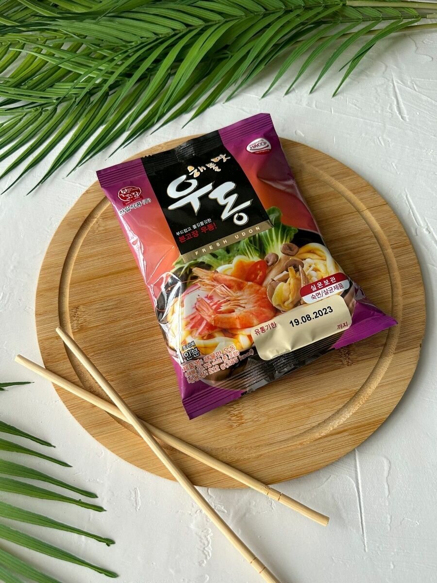 Корейская лапша удон SEAFOOD FLAVOR UDON морепродукты, 212 г - фотография № 3