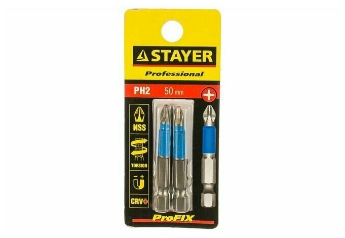 STAYER ProFix PH2 50 мм, 2 шт, Набор бит (26203-2-50-02) - фотография № 2