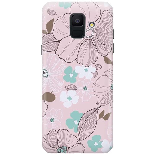 фото Re:paчехол - накладка artcolor для samsung galaxy a6 (2018) с принтом "розовые цветы"