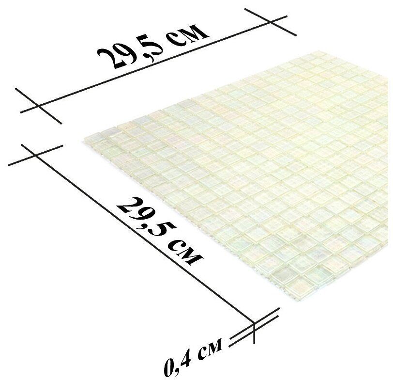 Мозаика одноцветная чип 15 стекло Alma NB-WH111 белый квадрат глянцевый перламутр - фотография № 7