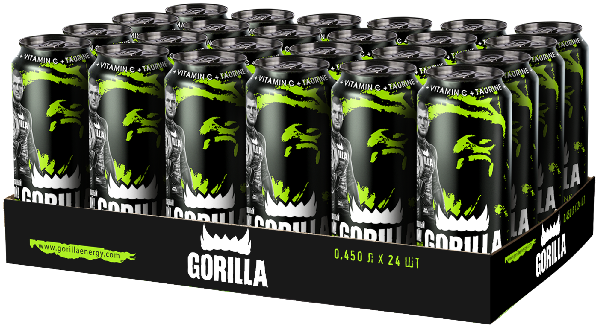 Энергетический напиток Gorilla Energy (Горилла Классический), 24 шт по 450 мл/ Энергетики оптом/Набор - фотография № 1