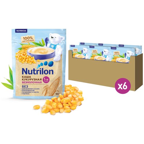 Каша Nutrilon (Nutricia) безмолочная кукурузная, с 5 месяцев, 6 уп.