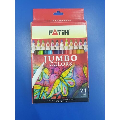 фото Набор цветных карандашей jumbo colors 24 цвета fatih