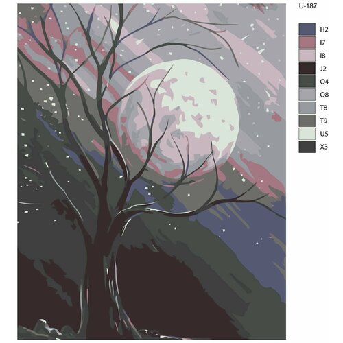 фото Картина по номерам u-187 "розовая луна" 80x100 см brushes-paints