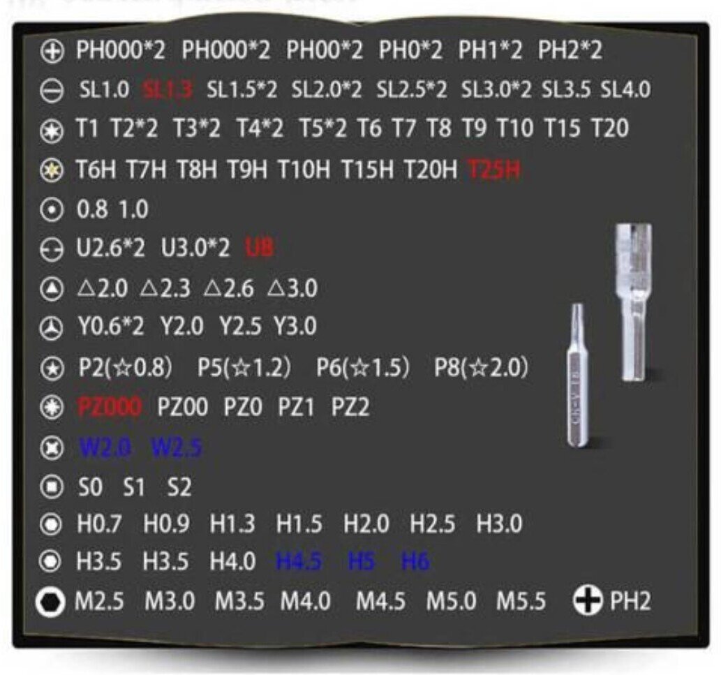 Набор отверток для точных работ, для телефона, для компьютера, набор инструментов для ремонта электроники - фотография № 4