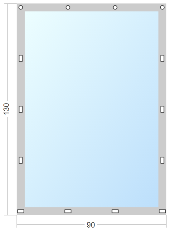 Мягкое окно Софтокна 90х130 см съемное, Скоба-ремешок, Прозрачная пленка 0,7мм, Серая окантовка, Комплект для установки - фотография № 3