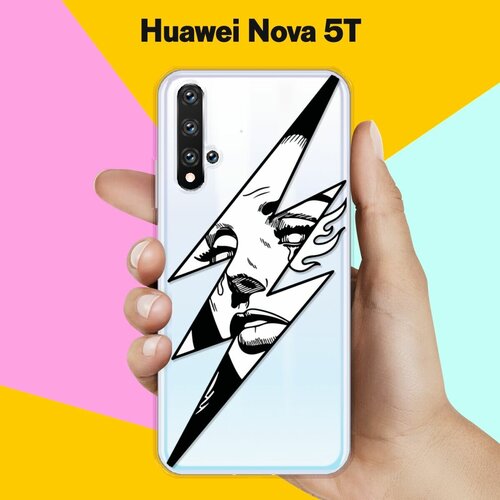 Силиконовый чехол Молния на Huawei Nova 5T силиконовый чехол на huawei nova 5t хуавей нова 5т enjoy every moment мрамор