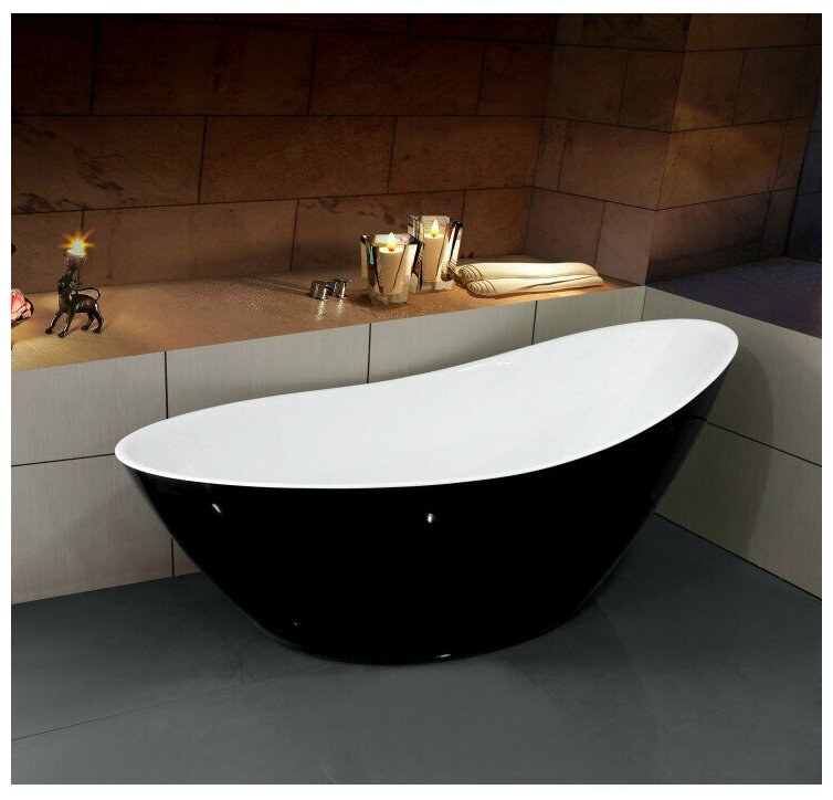 Отдельностоящая акриловая ванна Esbano London 180*80 черная