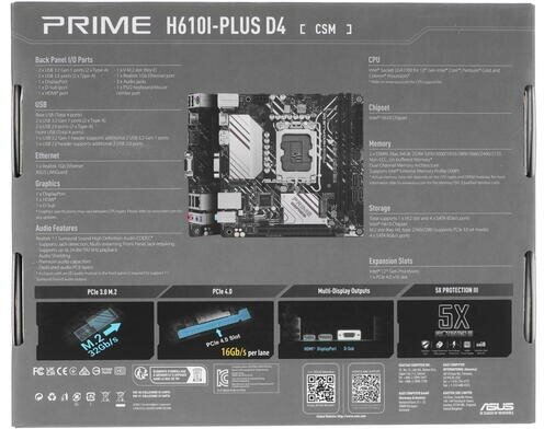 Материнская плата Asus PRIME H610I-PLUS D4-CSM, Soc-1700, mini-ITX - фото №9