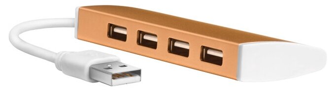 Greenconnect USB 2.0 Разветвитель GCR-UH214BR на 4 порта 0,15m , Bronze