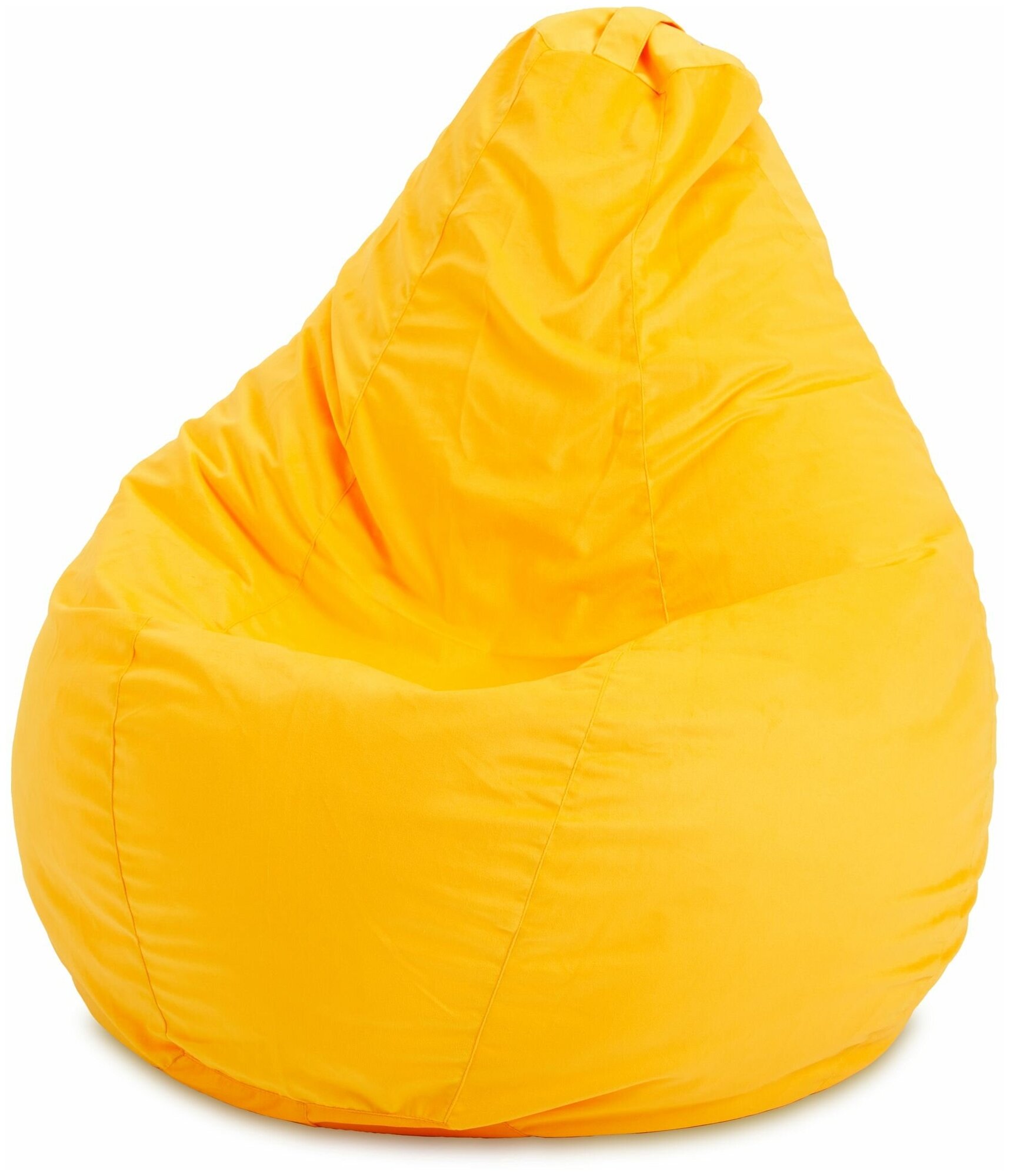 Кресло-мешок "Груша", XL (125x85), велюр, Жёлтый