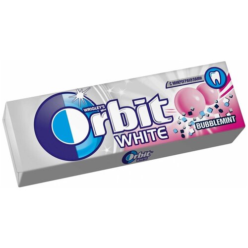 Жевательная резинка Orbit White Bubblemint, без сахара, 13.6 г, 30 шт. в уп.