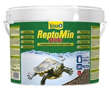 Tetra ReptoMin Sticks корм в виде палочек для водных черепах (ведро), 10 л - фотография № 3