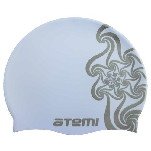 Шапочка для плавания Atemi PSC302, детская, силикон, голубая «кружево»