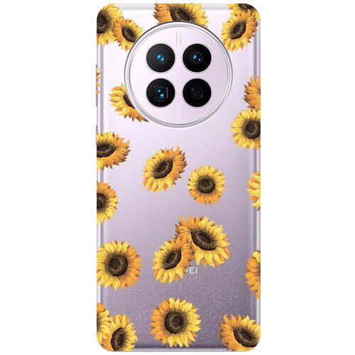 Силиконовый чехол с принтом Sunflowers для Huawei Mate 50 / 50E / Хуавей Мейт 50 / 50Е силиконовый чехол с принтом don t mention it для huawei mate 50 50e хуавей мейт 50 50е