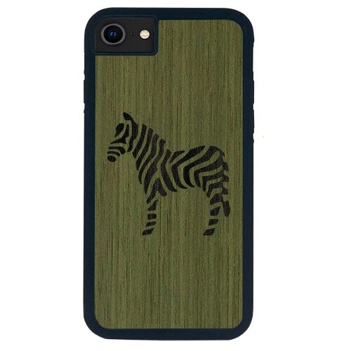 фото Чехол timber&cases для apple iphone se 2020/7/8, tpu, wild collection - зебра (зеленый кото - эвкалипт) timber & cases