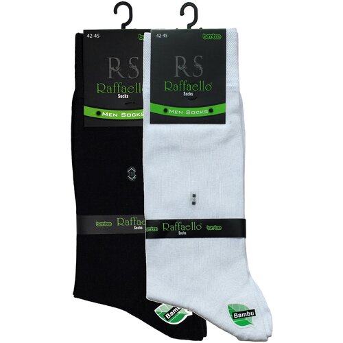 фото Носки raffaello socks, 2 пары, размер 42-45, белый, черный
