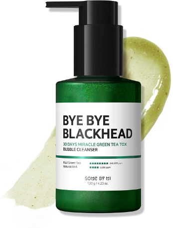 Маска-пенка кислородная от черных точек SOME BY MI Bye Bye Blackhead 30 Days Miracle Green Tea Tox Bubble Cleanser 120ml