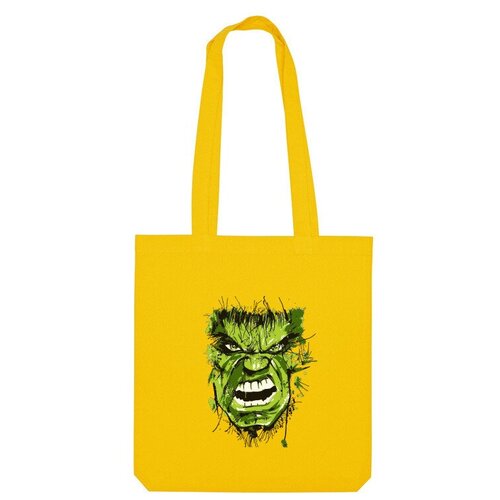 Сумка шоппер Us Basic, желтый термонаклейки на одежду халк лицо hulk marvel марвел 1 шт
