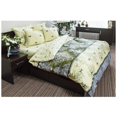 фото Постельное белье 2-спальное ночь нежна десанж, поплин, 2 наволочки 70 х 70 см, зеленый