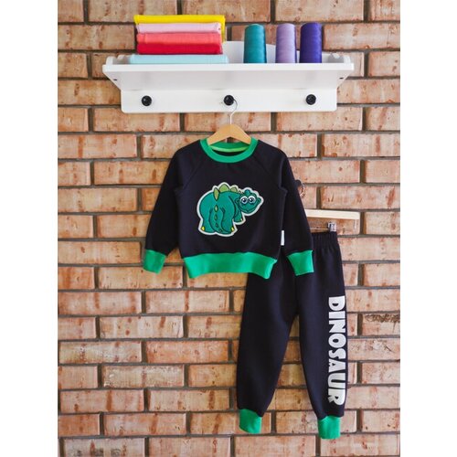 фото Комплект одежды babymaya, свитшот и брюки, размер 98, черный