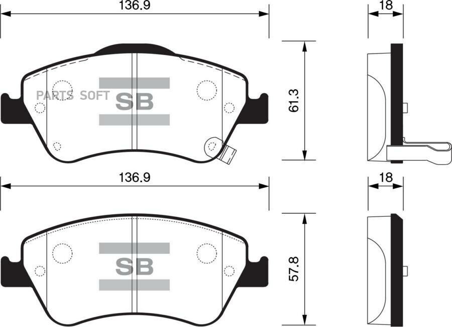 Колодки Тормозные Toyota Auris 1.33-2.2 07- (Великобритания) Передние Sangsin brake арт. SP1500